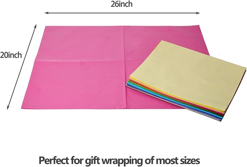 Simetufy 84 Sheets (20" x 26") Tissue Paper for Gift Bags, Rainbow Colorful Tissue Paper for Crafts & Art Projects - Image 2